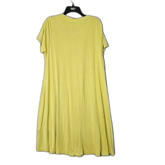 Soft Surroundings Large Chartruce T-Shirt Dress Pleated Midi Jersey - Picture 3 of 6